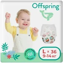 Трусики-подгузники Offspring L 9-14 кг Совы (36 шт)