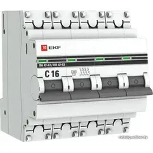 Выключатель автоматический EKF PROxima ВА 47-63 4P 16А (C) 4.5kA mcb4763-4-16C-pro