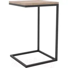 Приставной столик Hype Mebel Лайт 40x40 (черный/дуб галифакс натуральный)