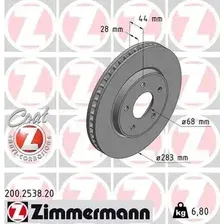 Тормозной диск ZIMMERMANN 200.2538.20 вентилируемый , передняя ось