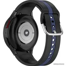 Ремешок Rumi Sport Line силиконовый для Samsung Galaxy Watch4/5/6 (20 мм, черный/синий)