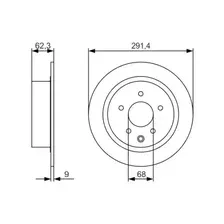 Тормозной диск BOSCH 0 986 479 R14 полный , задняя ось