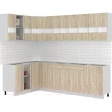 Готовая кухня Кортекс-мебель Корнелия Экстра 1.5x2.8 без столешницы (дуб сонома)