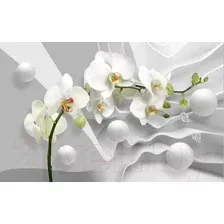 Фотообои листовые Vimala 3D Орхидея и шары (270x400)