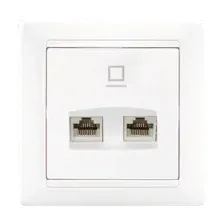 Розетка компьютерная 2-я с/у (с рамкой) белый Стиль Bylectrica РК216-014