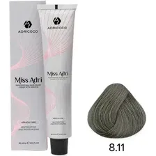 Крем-краска Adricoco Miss Adri 8.11 (100мл, светлый блонд интенсивный пепельный)