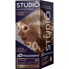 Крем-краска для волос Studio Professional 3D Holography 7.0 (светло-русый)