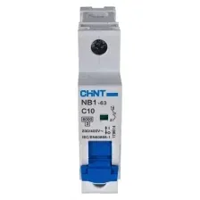 Автоматический выключатель CHINT NB1-63 1P 10A C 6кА (179614)