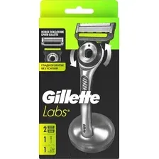 Бритвенный станок Gillette Labs с 2 сменными кассетами и держателем для бритвы