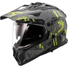 Мотошлем LS2 MX702 Pioneer 2 Crazy (S, черный/желтый матовый)