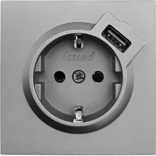 Розетка USB Lezard Zima 704-7488-181 (серый матовый)