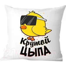 Подушка декоративная Print Style Крутой цыпа / 40x40plat16
