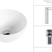 Умывальник Lauter 21601E + Cascade 21СК0655C + сифон 21635CH + дон.клапан 21190CH (хром)