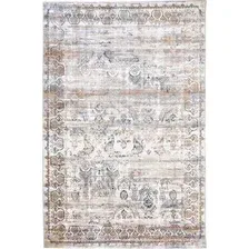 Ковер для жилой комнаты Radjab Carpet Бьянка Прямоугольник D008A 7661RK-B (1.6x3, Cream Shirink/Blue Fdy)
