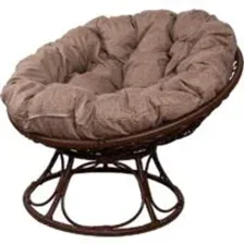 Кресло садовое M-Group Папасан Home / 12860205 (коричневый ротанг/какао подушка)