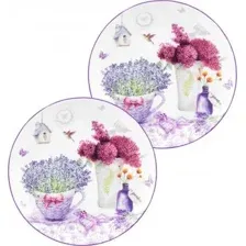 Набор тарелок Elan Gallery Лаванда 420764 (New Bone China)