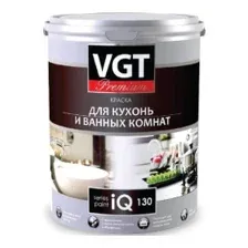 Краска VGT PREMIUM для кухни и ванной комнаты IQ130, база А, 0,8 л