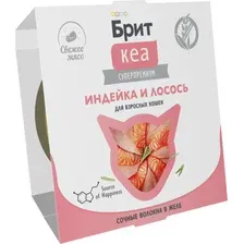 Brit Care Брит Кеа Ламистер для взрослых кошек, для кота. 6 шт 75 гр Индейка и Лосось в желе, влажный пауч, в фольге
