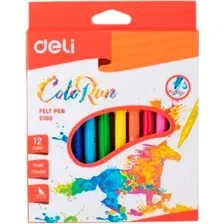 Фломастеры Deli С10000 (12 цветов)