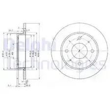 Тормозной диск DELPHI BG3971 полный , задняя ось