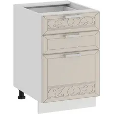 Шкаф напольный Трия Долорес 1Н4Я3 (белый/крем)