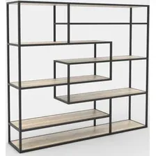 Стеллаж Hype Mebel Зиг-Заг 170x150 (черный/древесина белая)