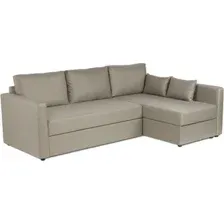 Угловой диван Mio Tesoro Тилаус длинный подлокотник (Beige/Grey)