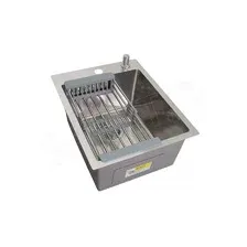 Кухонная мойка Wisent WS-34050D/GER013 с коландером и дозатором (40х50 / сатин декор)
