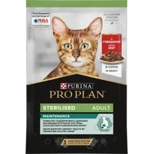 Корм для кошек Pro Plan Sterilised, с говядиной в соусе, 85 г