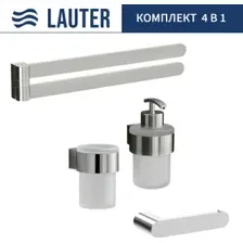 Набор аксессуаров для ванной Lauter 21TS3018 + 21TS3020 + 21TS3012 + 21TS3003 (Chrome, 4 предмета)