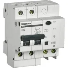 Дифференциальный автомат Generica АД12 2Р, MAD15-2-063-C-030