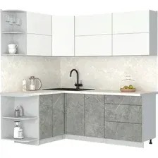 Кухонный модуль Интерлиния Мила Матте 1.5x2.1 А (белый/керамика/опал светлый)