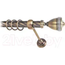 Карниз для штор Lm Decor Кубок 110 1р витой 25мм (антик, 2.8м)