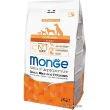 Сухой корм для собак Monge All Breeds Adult Monoprotein Duck, Rice and Potatoes для взрослых с уткой, рисом и картофелем 2.5 кг