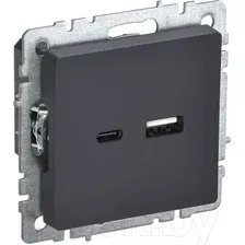 Розетка IEK Brite BR-U22-018-K53 (графит)