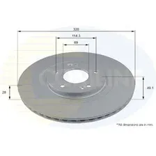 Тормозной диск COMLINE ADC2825V вентилируемый , передняя ось