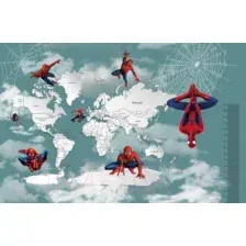 Фотообои листовые Citydecor Superhero Spiderman 6 (400x260, карта мира с ростомером)