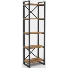 Стеллаж Hype Mebel Стандарт 50x170 (черный/дуб галифакс олово)