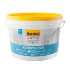 Краска водно-дисперсионная внутренняя MARSHALL Maestro белый потолок Люкс 2,5 л