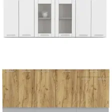 Готовая кухня Интерлиния Мила 20-60 без столешницы (белый платинум/дуб золотой)