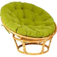 Кресло садовое Tetchair Papasan 23/01 W с подушкой 125 (медовый/флок олива 23)