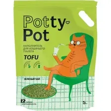 Наполнитель для туалета Potty-Pot Зеленый чай Тофу (5кг/12л)