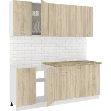 Готовая кухня Кортекс-мебель Корнелия Лира-лайт 2.0м (дуб сонома/мадрид)