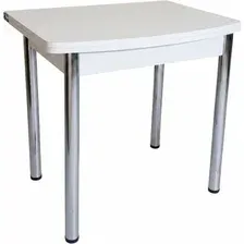 Кухонный стол СВД Юнио 80х60-120 015.Д4.Х (белый/опора хром)