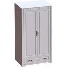 Шкаф Мебельград Прованс 2-х дверный 107x59x197 (бодега белая/платина премиум)