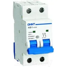 Выключатель автоматический Chint NB1-63H 2P 10A 10кА C (R) / 179824