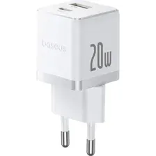 Сетевое зарядное устройство Baseus Palm C+U 20W EU, P10111608213-00, moon white
