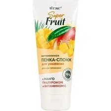 Пенка для лица Витэкс Super Fruit Витаминная пенка-спонж для умывания с манго, гиалуроном и витамином С 200 мл