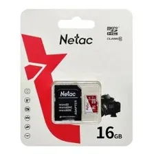 Карта памяти MicroSDHC 16GB C10 Netac P500 ECO с адаптером