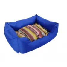 Лежанка Happy Friends, для кошек и собак, синяя, Пухлик, 60х50х21 см